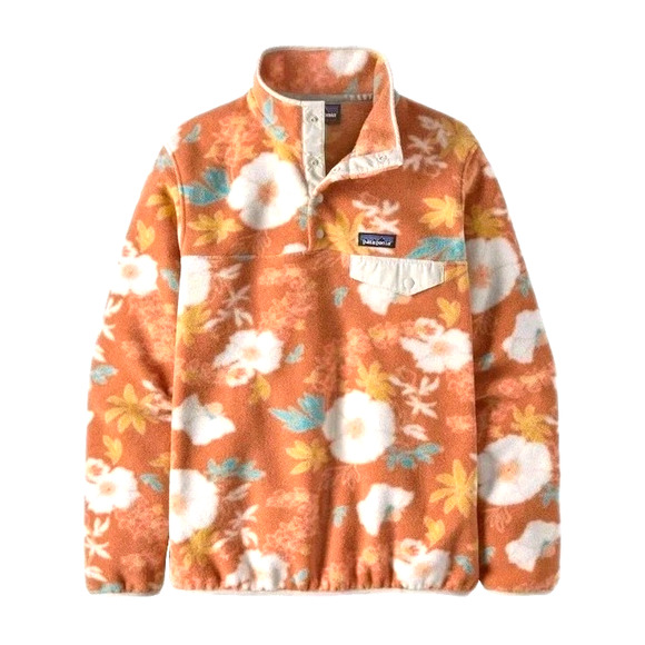 Patagonia Synchilla Snap-T Fleece Womens Medium Flower Power Floral Jacket EUC - Picture 1 of 10